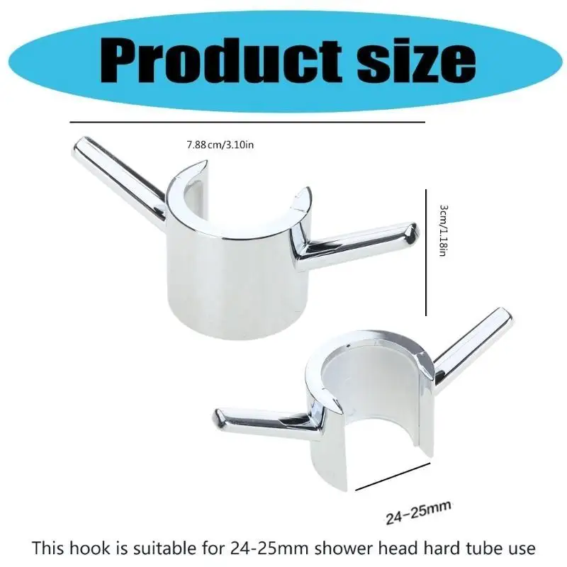 652F Functional Shower Rod Towel Hook Set Quick Installation Shower Bar Hook for Home
