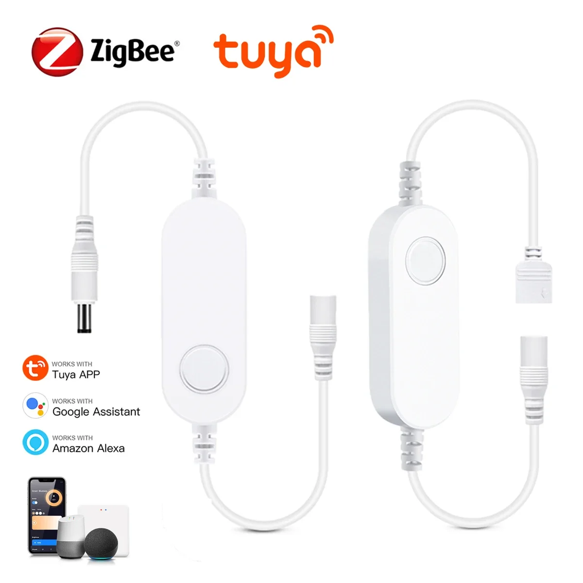 

Zigbee Wireless LED Controller 12V-24V Smart Wifi Dimmer Single Color RGB CCT Lamp Strip For Tuya Alexa Google Home Smartthings