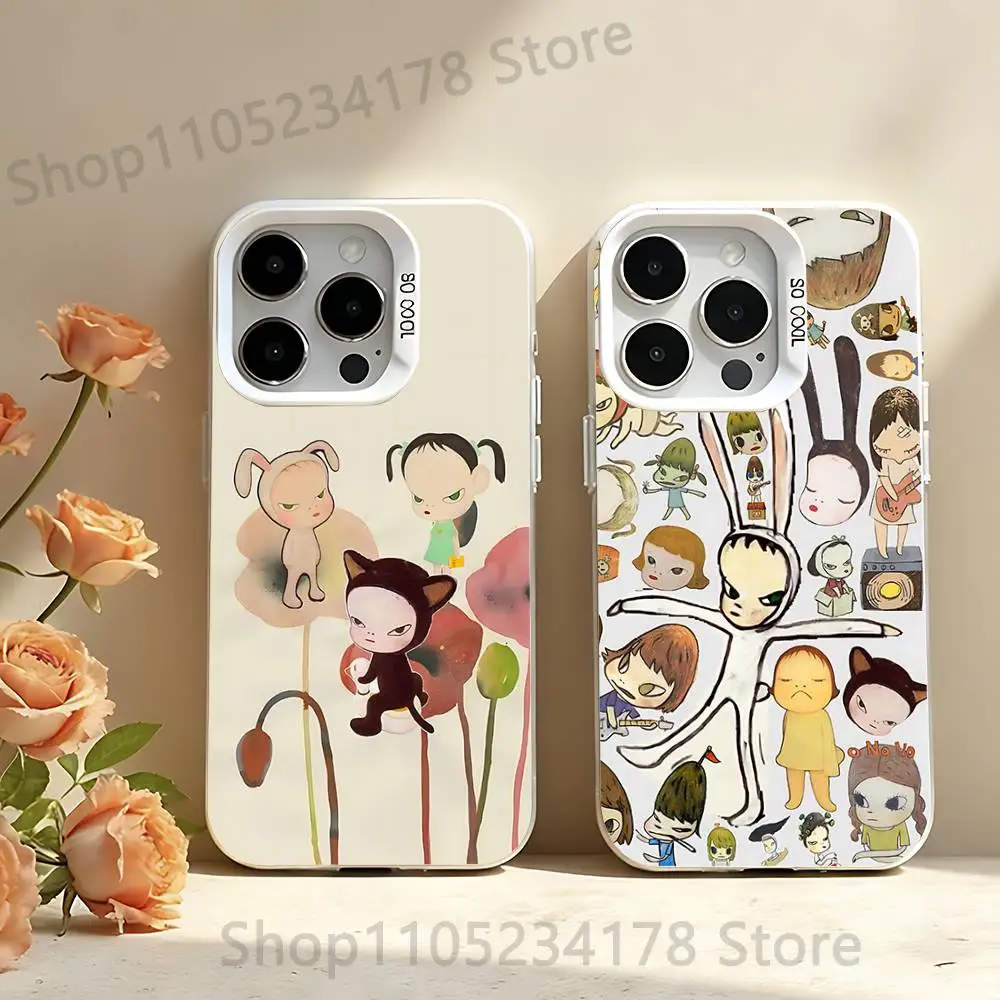 

Cute Y-Yoshitomo Nara Phone Case For iPhone 17,16,13,12,11,15,14,Pro,Max,Plus,SE4,Air,Mini White IMD Matte