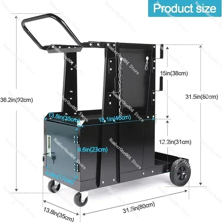 Electric welding trolley two-protection welding car gas shielded welding special mobile hand-pulled car auto repair tool image 3