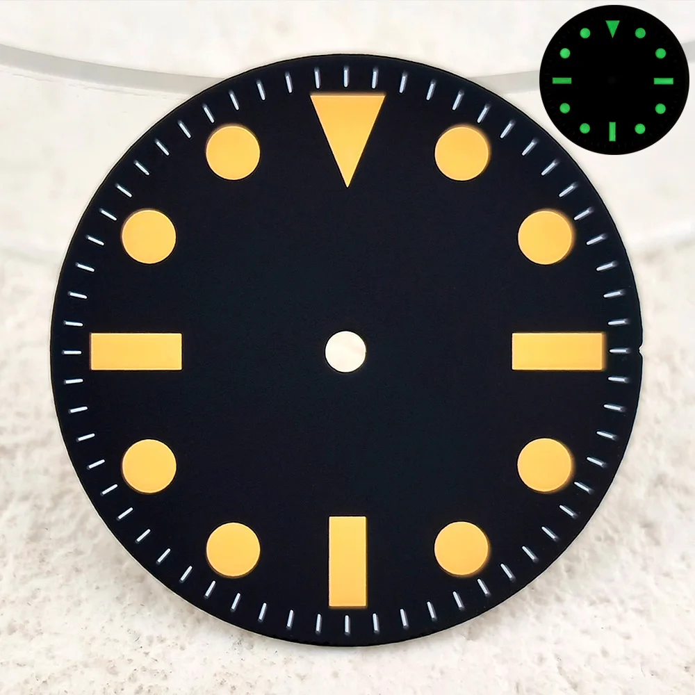 28.5mm Dial NH35 Dial NH36 Dial  Black Classic Retro Dial High Quality Luminous Dial Watch Accessories Fits NH35/NH36 Movement