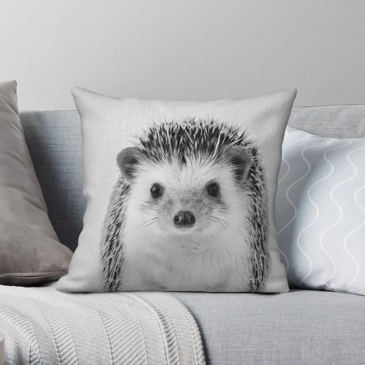 Hedgehog Black And White Pillowcase Polyester Linen Velvet Printed Zip Decor Pillow Case Sofa Seater Cushion Cover Wholesale 18