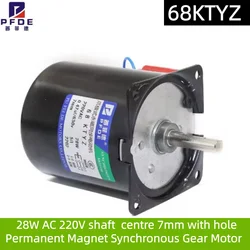 68KTYZ 28W AC 220V Permanent Magnet Synchronous Gear Motor Positive   Negative Micro Low Speed Multi-speed Large Torque Motor