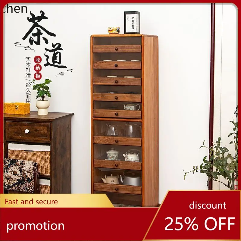 LXC Dental Cabinet Tea Set Storage Tea Cabinet Multi-layer Five-drawer Cabinet Curio Shelf