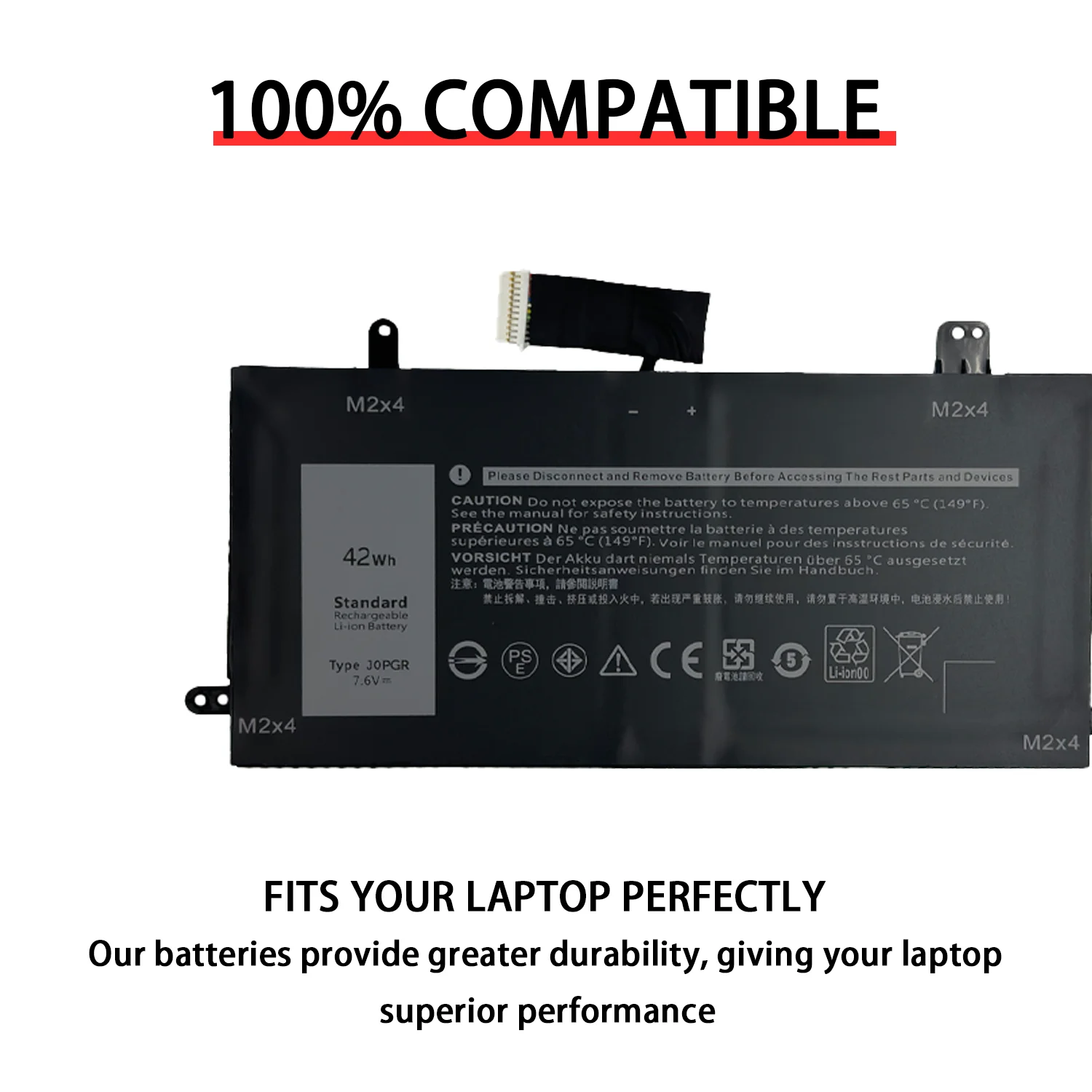 NEW J0PGR Laptop Battery Replacement for Dell Latitude 12 5285 5290 2-in-1 T17G JOPGR 1WND8 X16TW 0X16TW 0FTH6F