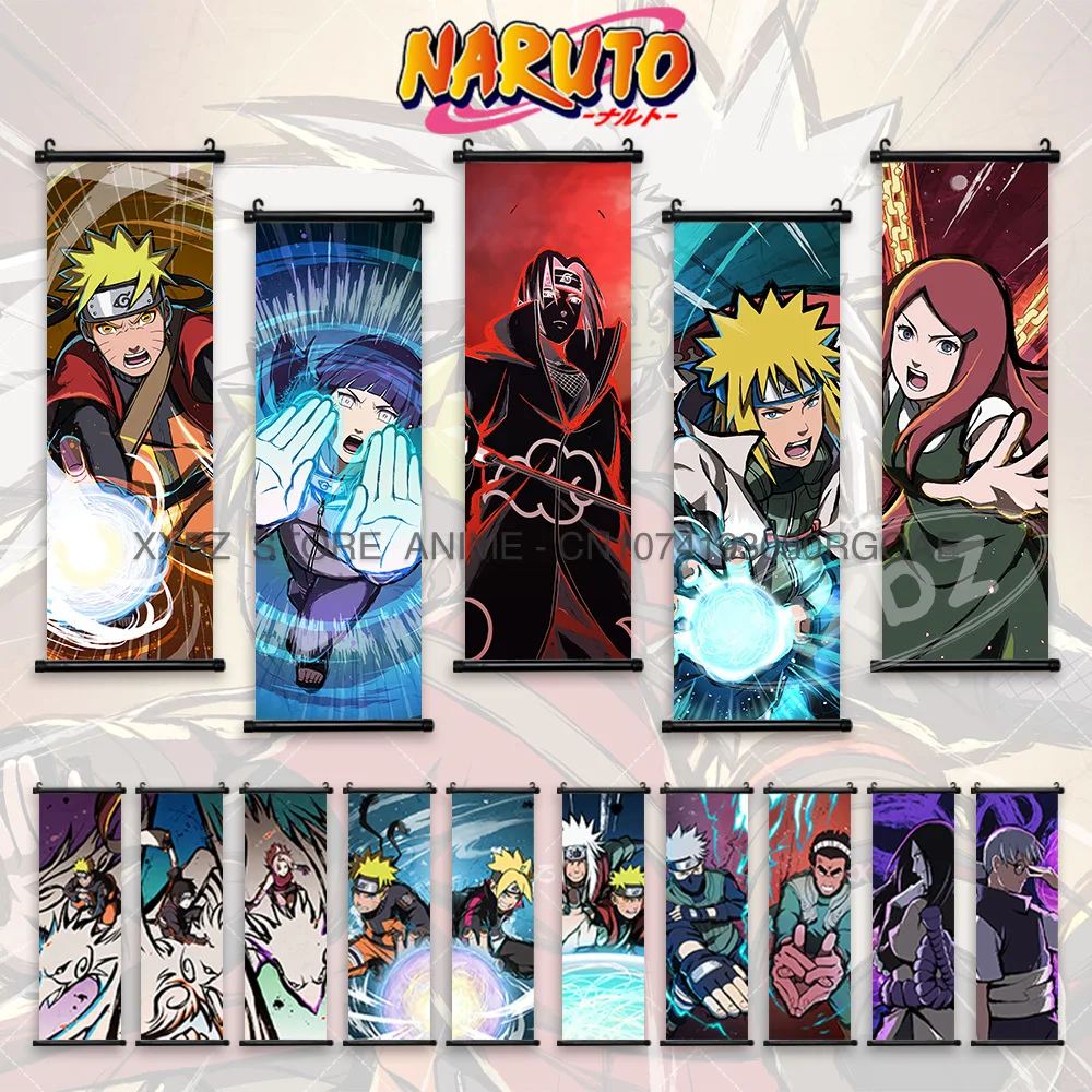 

Naruto Scrolls Picture Hinata Wall Art Uchiha Itachi Poster Namikaze Minato Home Decor Haruno Sakura Decorative Hanging Painting