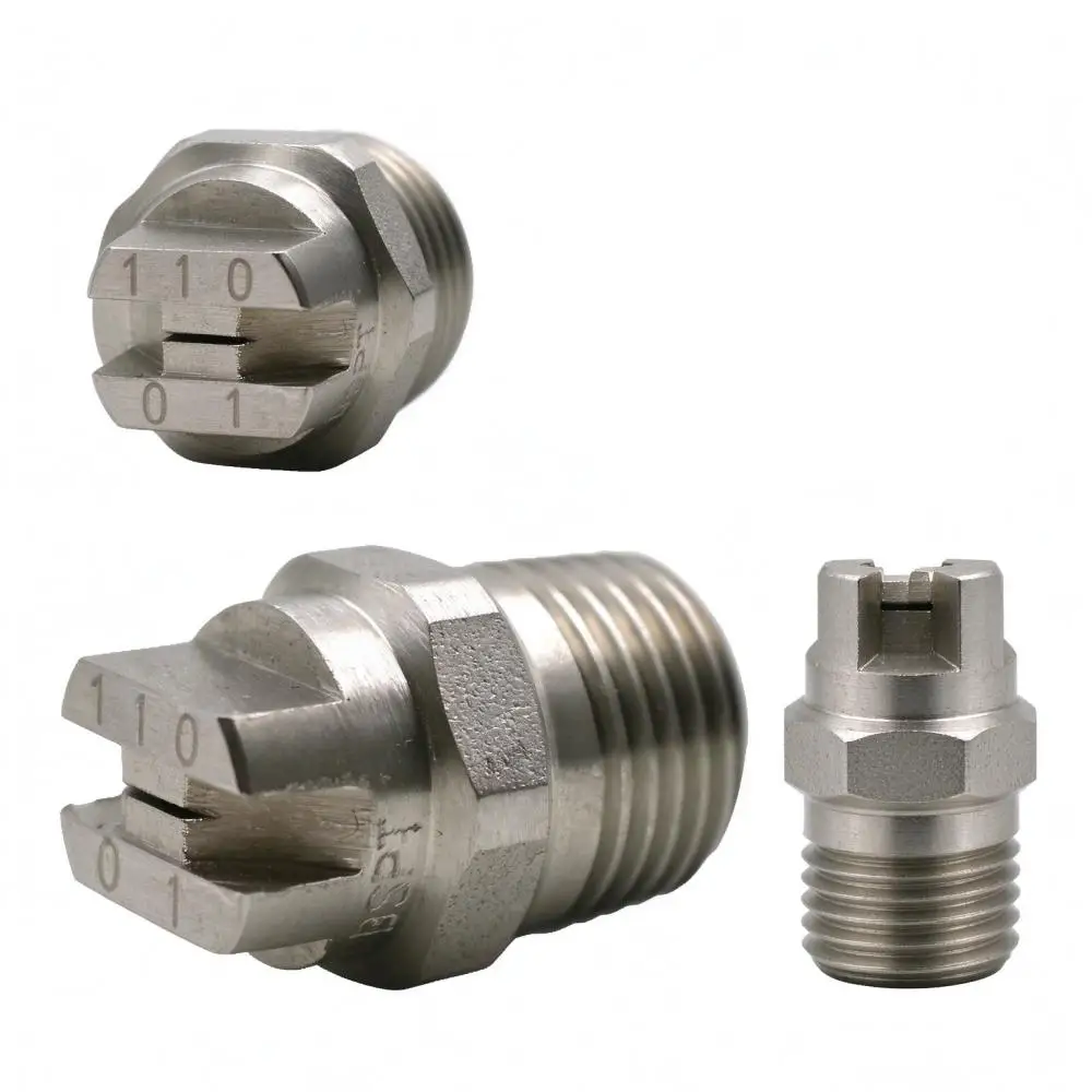 10PCS High Pressure Clean 1/8 1/4 inch Stainless Steel Flat Fan Spray Nozzle Flat Fan Spray Nozzle for Cleaning Washing