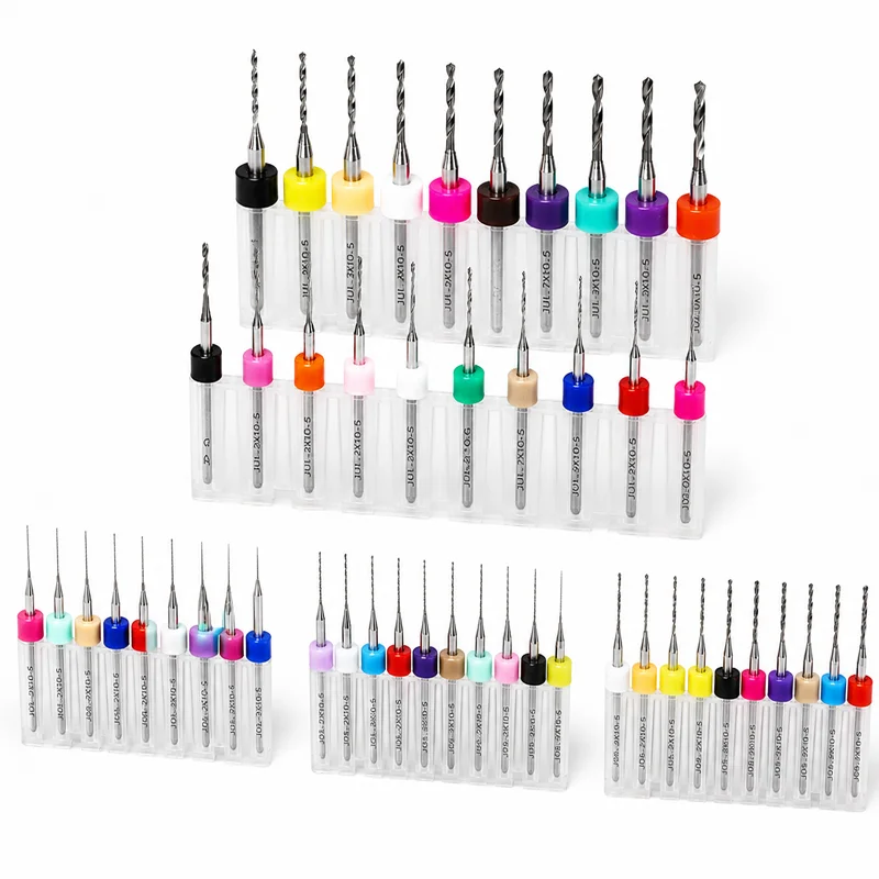 10Pcs Tungsten Carbide PCB Micro Drill Bits Set,0.1‑3.0mm Precision Drilling Tools for Printed Circuit Boards and Plastics