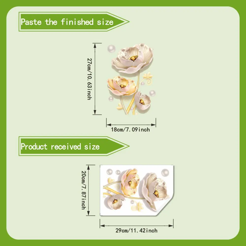 3D Flower Toilet Area Sticker Made of Waterproof PVC Material Designed for Indoor Bathroom Decoration Applications