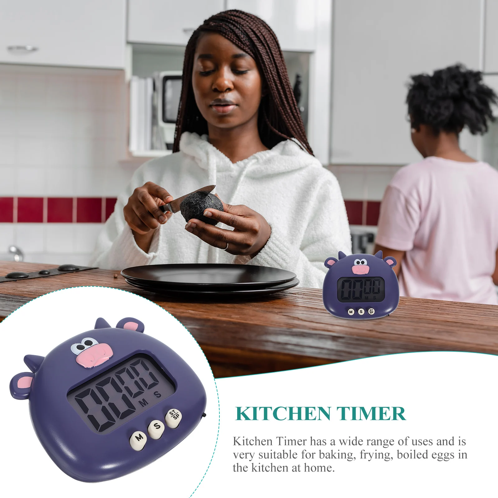 Cute Cartoon Ox Electric Baking Household Cooking Small Kitchen For Baking Frying Boiled Eggs Decor Practical Efficient Timer