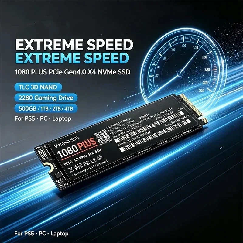 1080 PLUS M.2 2280 PCIe4.0 X 4 NVMe SSD,TLC 3D NAND,500GB/1TB/2TB/4TB Internal Gaming SSD Laptop & Desktop PC