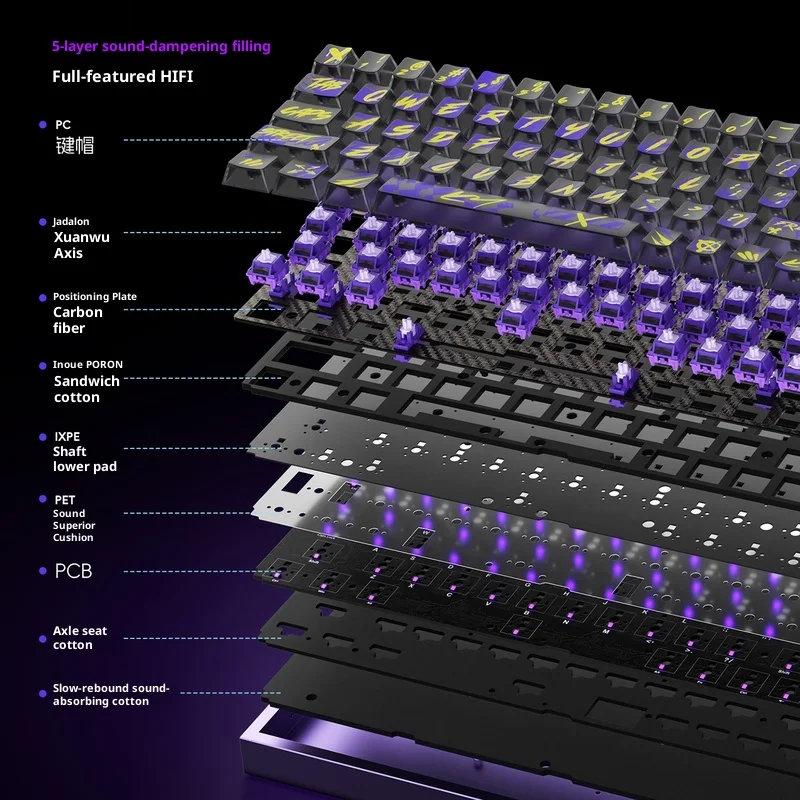 PIIFOX DEFENDER68 Version tortue noire 8K RT0.001 interrupteur magnétique clavier de jeu joint sonore Hifi échange à chaud en alliage d'aluminium PC