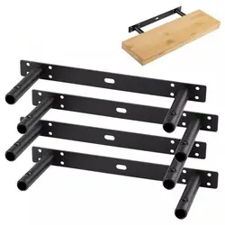 Heavy Duty Hidden Shelf Bracket Heavy Support Carrier Rod Floating Wall Shelf Double T Type Invisible Support Brackets
