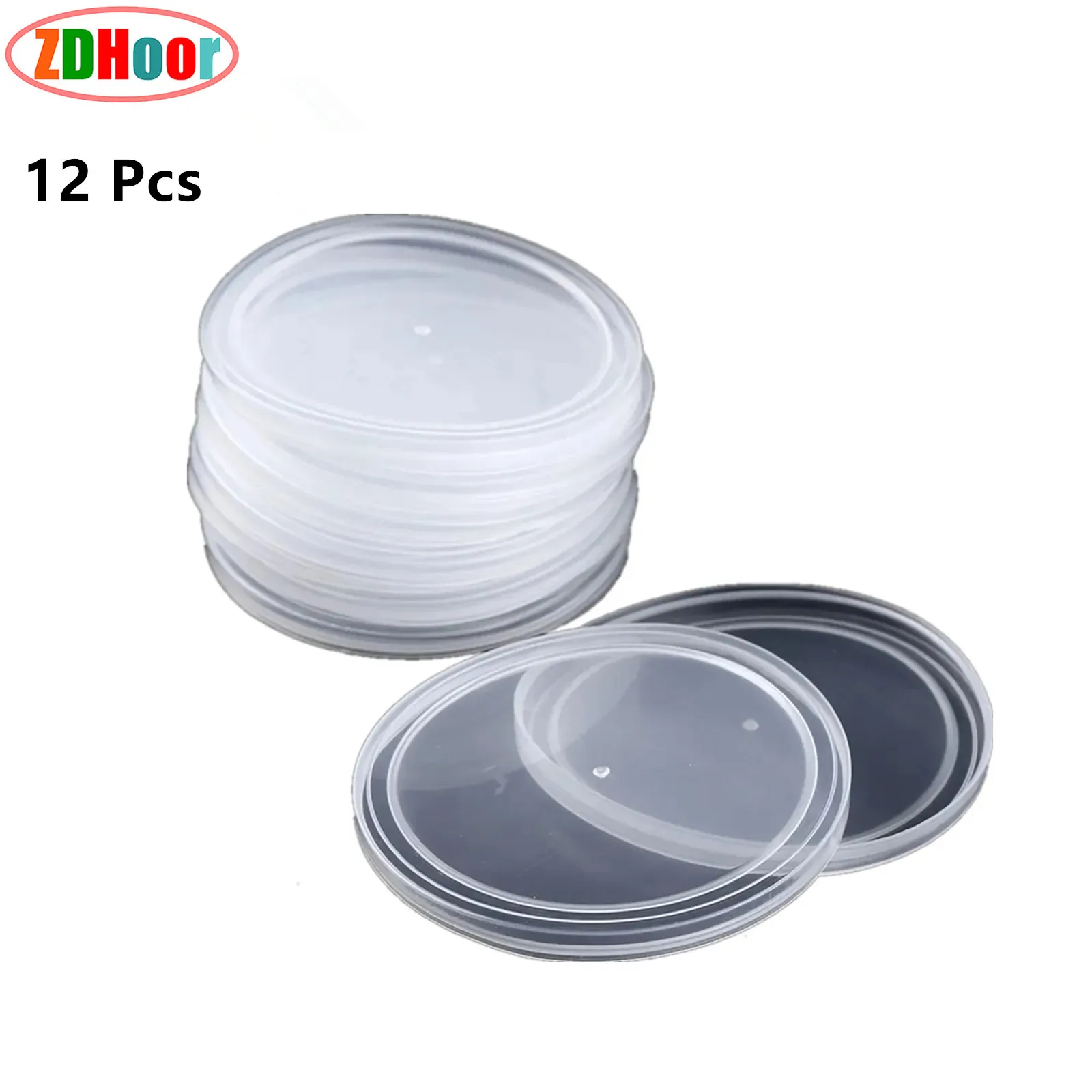 

12 Pcs Plastic Storage Canning Covers Jars Lids Reusable Tight Sealing Food Can Caps Leak Proof Lid Cover for Pet Food Saver