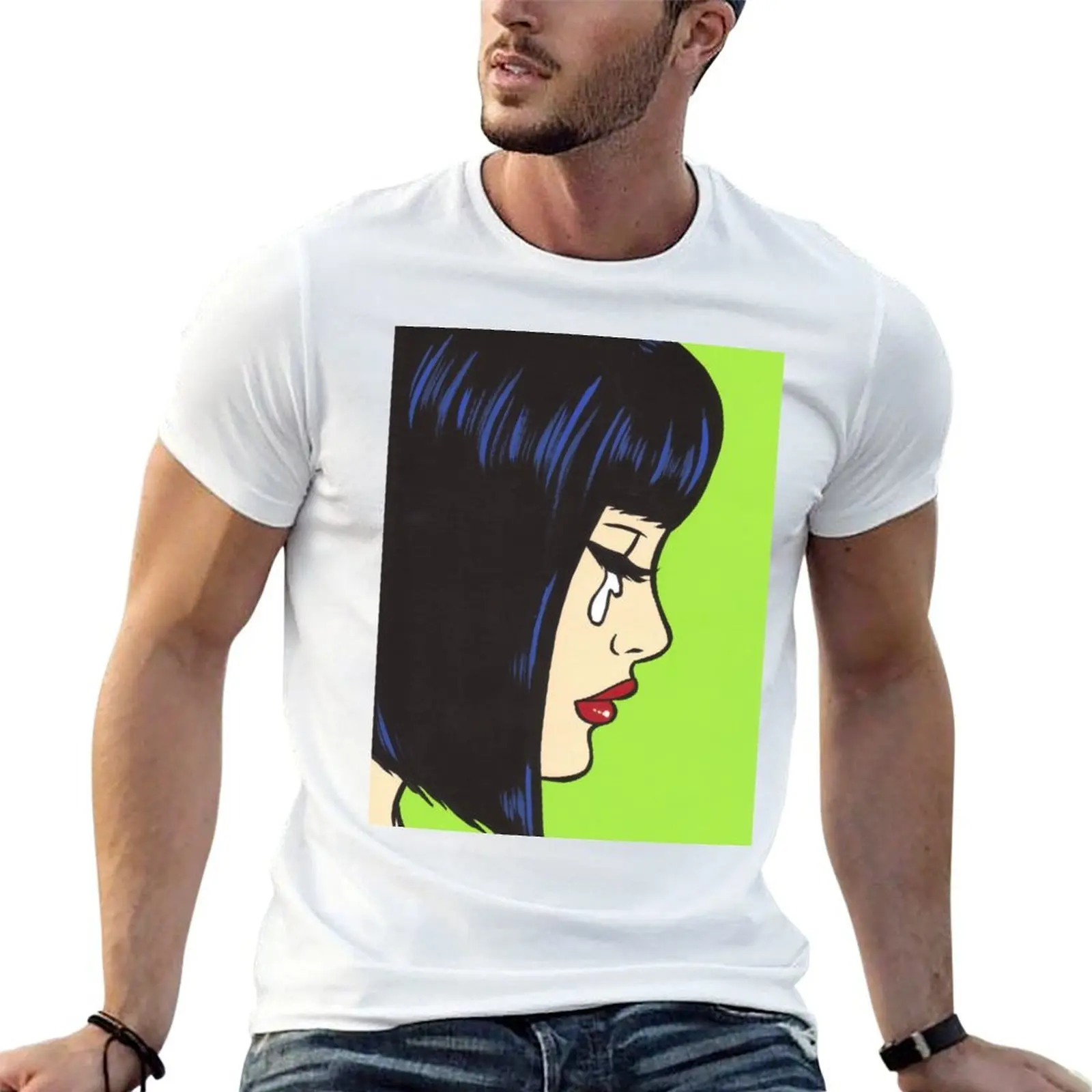 

Mod Crying Comic Girl T-Shirt t shirts for man cotton soft cotton t shirts man 100% T-Shirt