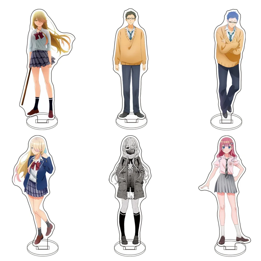 15CM 7PCS New Anime Watari-kun no XX Acrylic Stand Model Figure Cosplay Characters Ornament Accessories Collection Gifts Goods