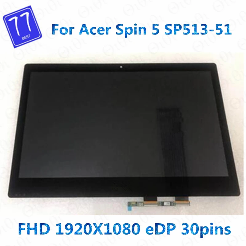 

Original 13.3'' IPS matrix For Acer Spin 5 SP513-51 LCD Screen+Touch Digitizer Assembly FHD WITH TOUCH LQ133M1JW07 LM133LF1L02