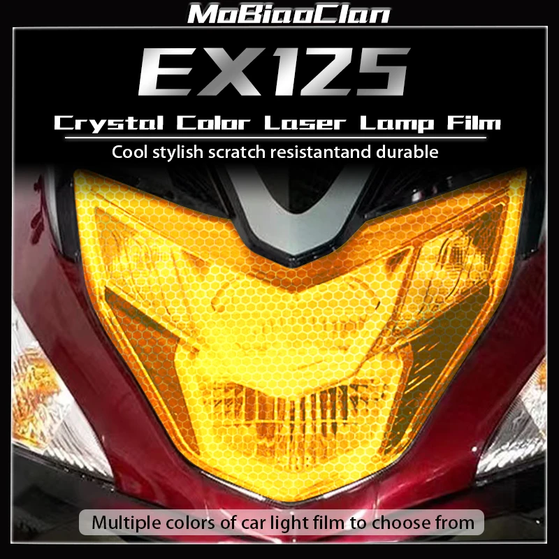 

For Honda EX125 Motorcycle headlight and taillight scratch resistant modified color honeycomb laser film protective sticker