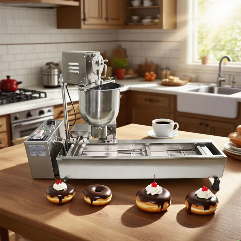 

Commercial Doughnut Making Machine Mini Frying Commercial Single Rows Donut Machine Donuts Maker for Dessert Shops