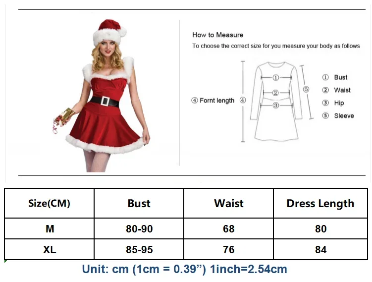 3Pcs/Set Women Sexy Christmas Costume Xmas Party Cosplay Santa Claus Dress Up