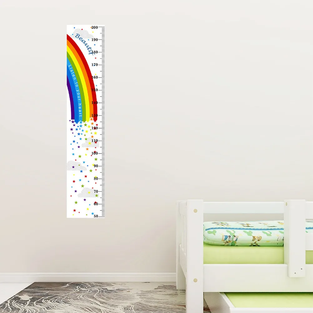PVC Height Wall Sticker for Room Bedroom Living Room Bathroom Easy Apply Remove Reuse No Residue Fun Cartoon Design Wall