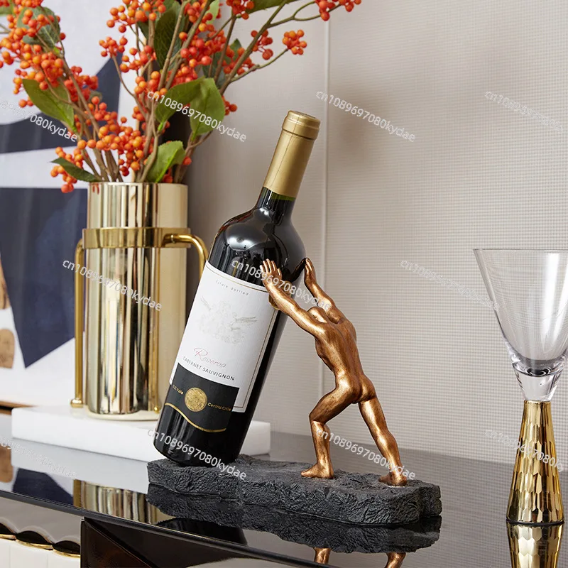 European light luxury creative character red wine rack resin ornament wine cabinet study home decoration red wine  rack