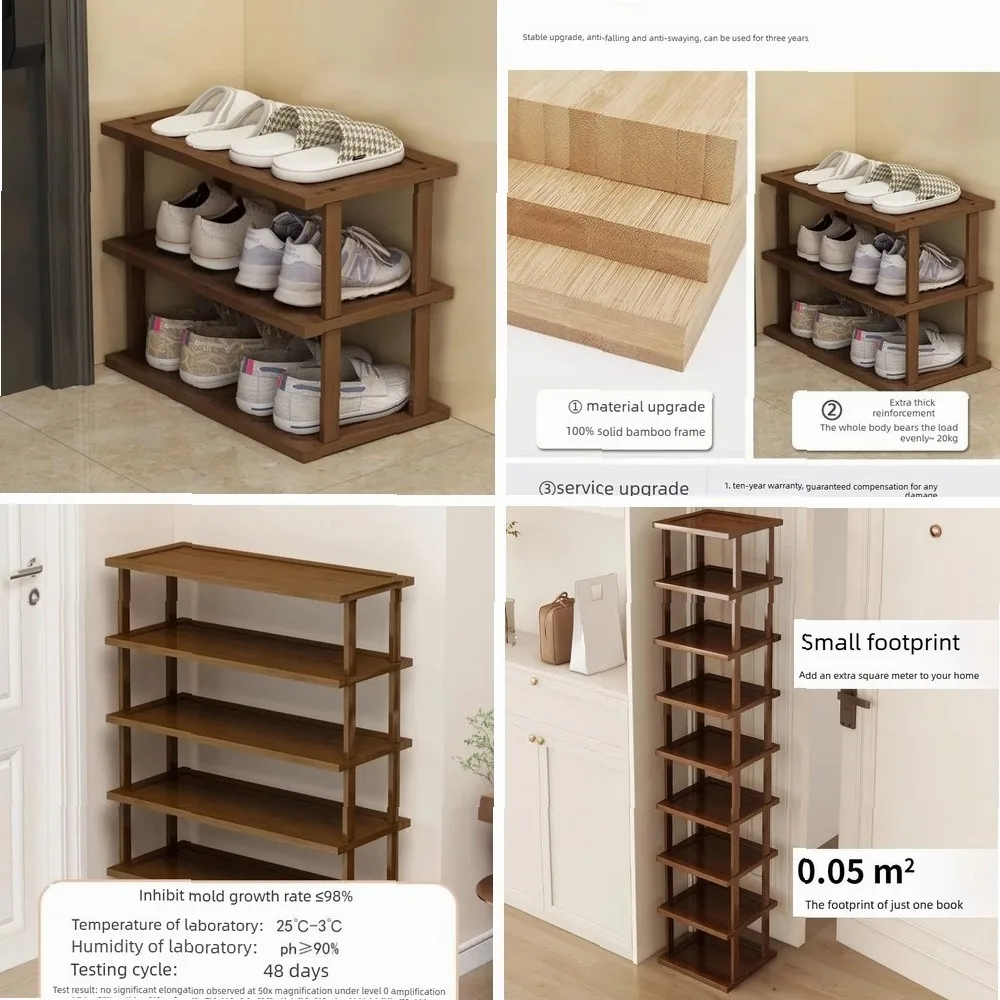 

Waterproof Bamboo Shoe Rack with Anti-Mold Treatment, Multi-Layer Shoe Stand for Closet, Hallway, Living Room