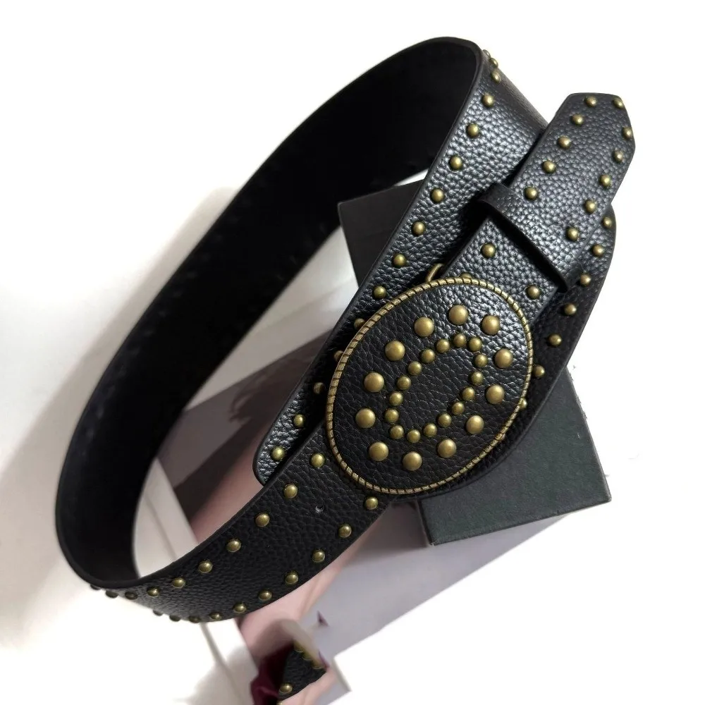 

Simple Rivet Retro Street Rivet Belt Rhinestone Flower Harajuku Wide Waistband Korean Style Adjustable PU Leather Belt Pants