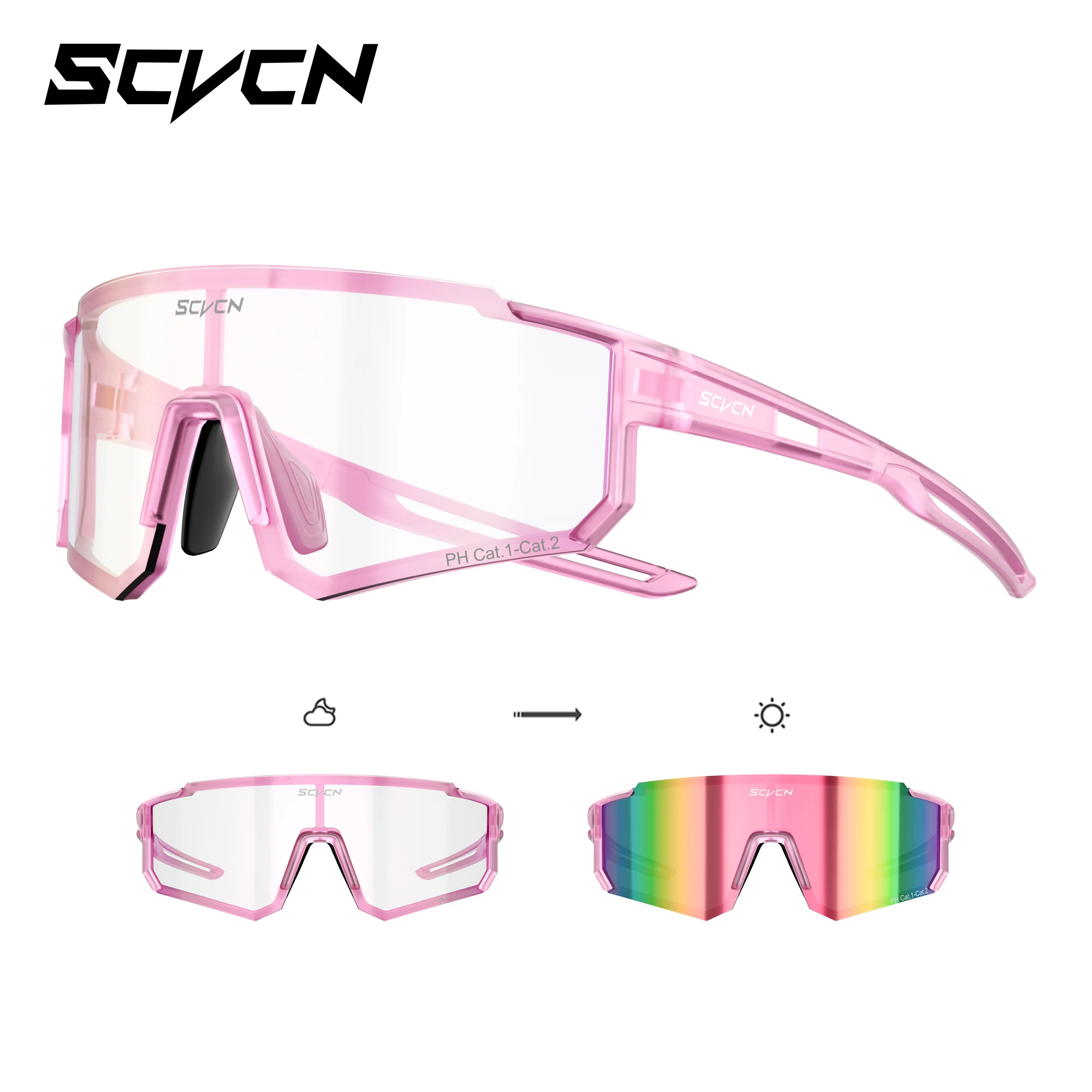 AliExpress SCVCN New Photochromic Cycling Sunglasses Men Women Glasses Bicycle Sports Running Glasses MTB UV400 Road Running Hiking Goggles