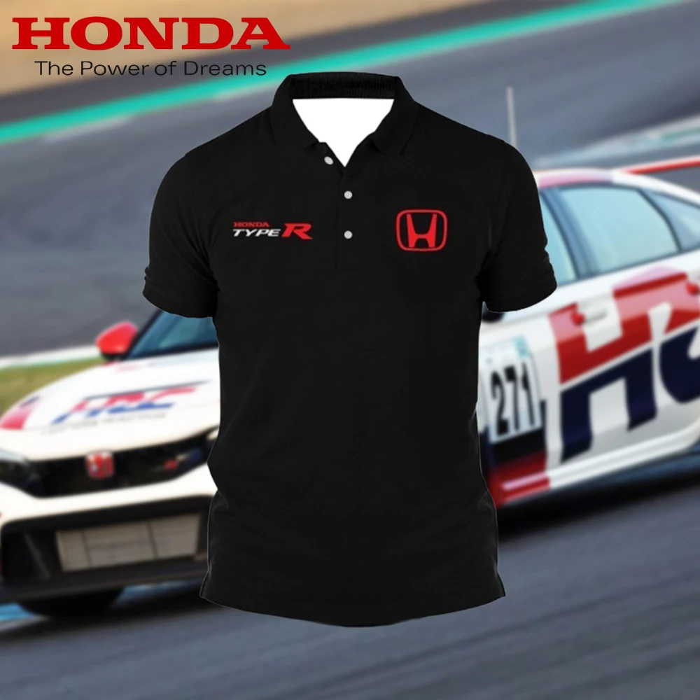 

Polo T Shirt Sulam Honda Type R VTEC Turbo Civic Integra RS K20A Baju Lelaki Motorsport Competition T-shirt Performance Tee