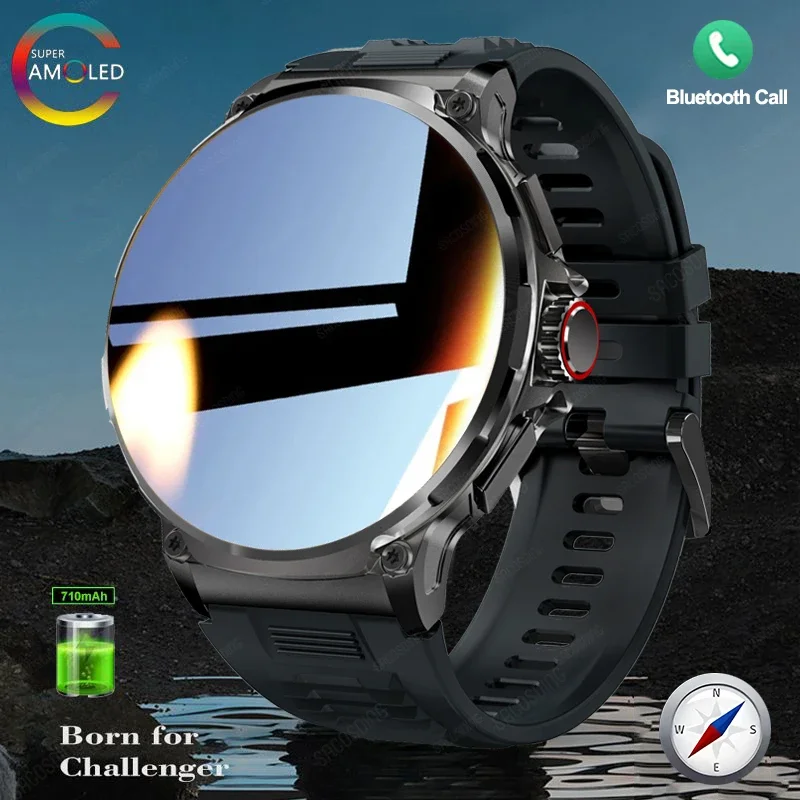 New men's smartwatch AMOLED Bluetooth Talk 1.85-inch full screen touch 710mah large capacity battery waterproof men's smartwatch