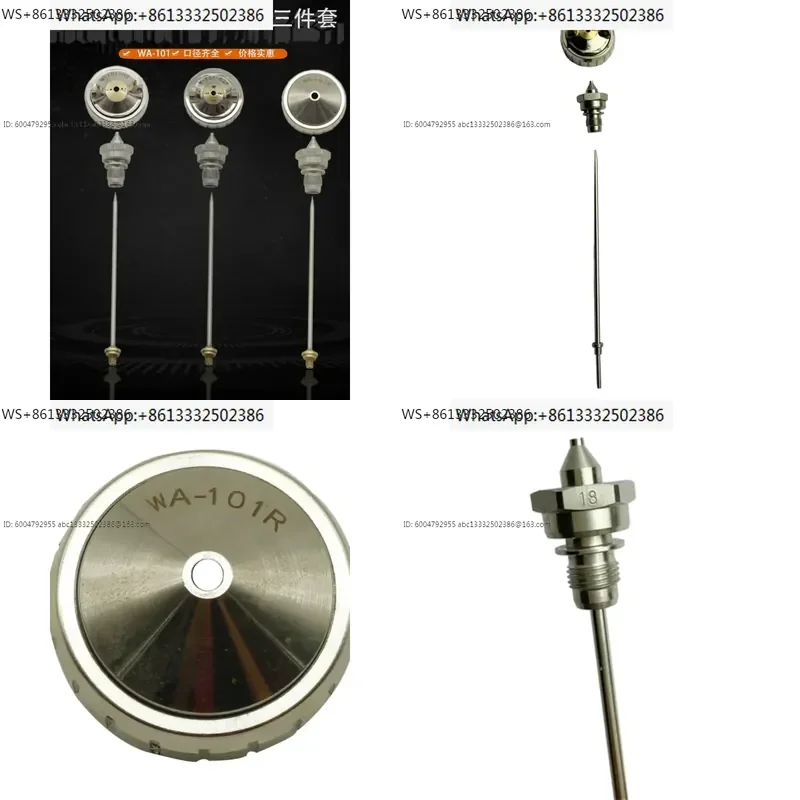 spray gun accessories three piece set needle nozzle cap WA-101 stainless steel durable universal WA-1218 needle nozzle spray
