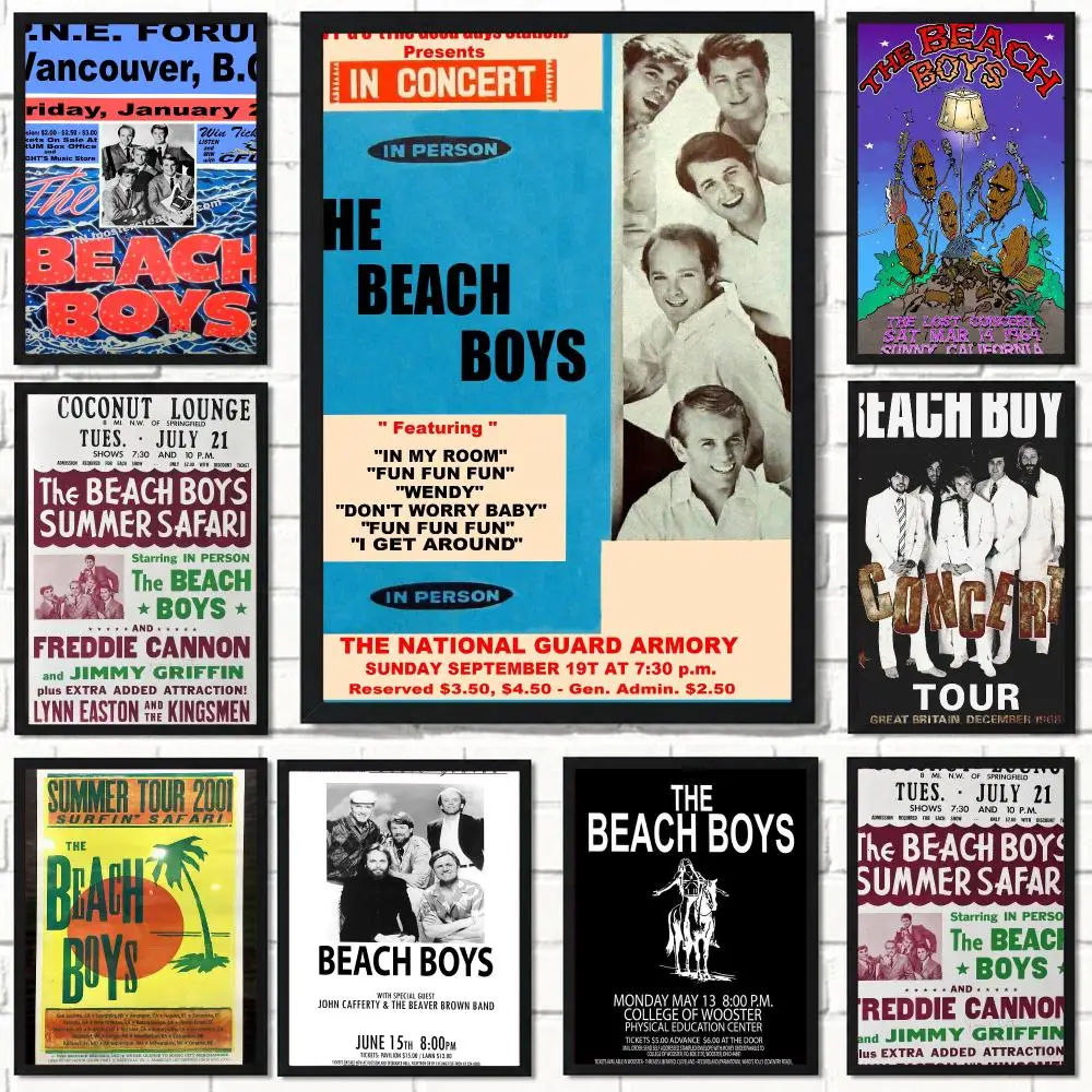 band T-The Beach Boys-S Poster Self Adhesive Wall Decor for Modern Home Cafe Office and Bar