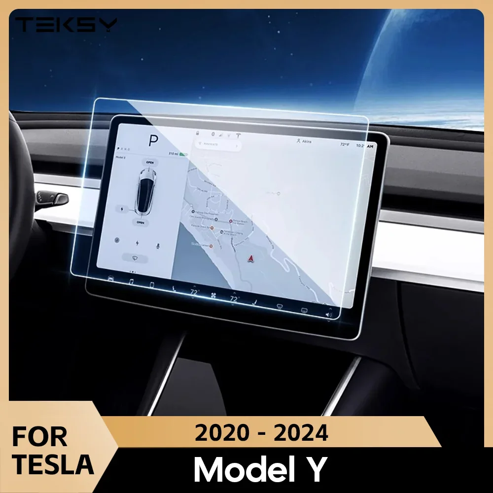 HD Matte Tempered Glass Screen Protector For Tesla Model Y Accessories 2024 2023 2022 Center Display Film Anti-glare