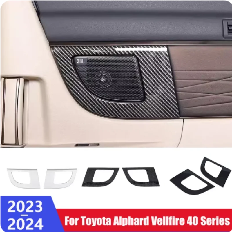 

ABS Carbon For Toyota Alphard Vellfire 40 Series 2023 2024 Car Door Horn Decorative Frame Speaker Interior Sticker Accessories