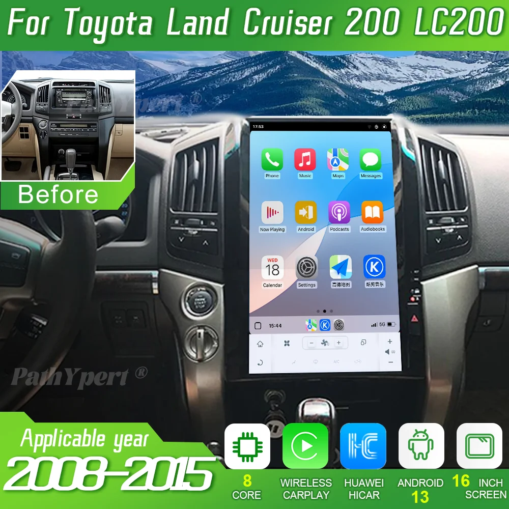 

16"HD 4K IPS Touchscreen Android13 For Toyota Land Cruiser 200 LC200 2008-2015 Car Radio Stereo Multimedia Player GPS BT Carplay