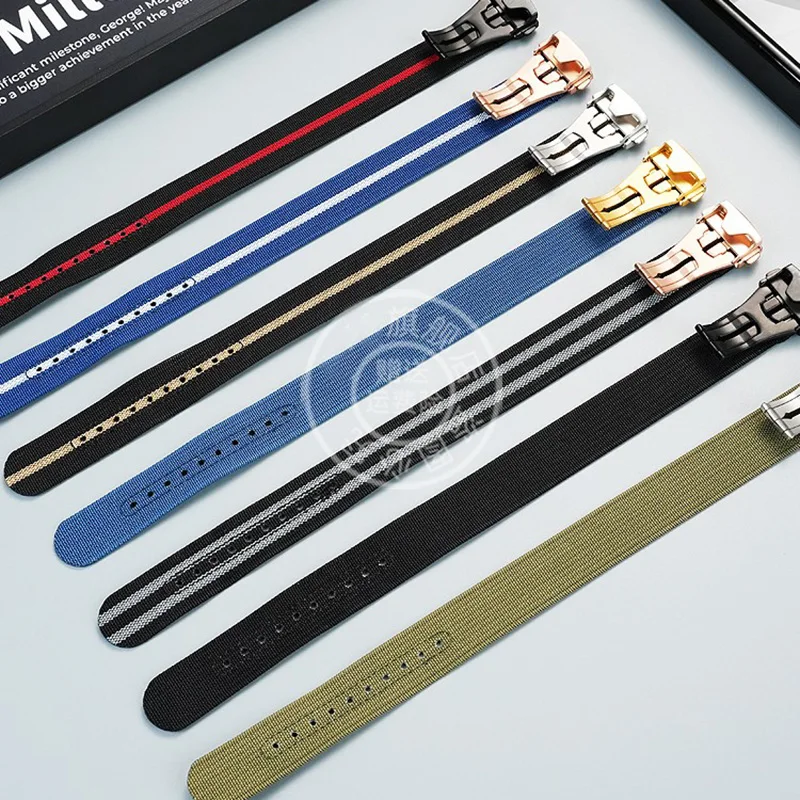 New design integrated canvas watch strap for OMEGA Haima 300/600/150 series Nato nylon watchband 20mm 22mm canvas wristband