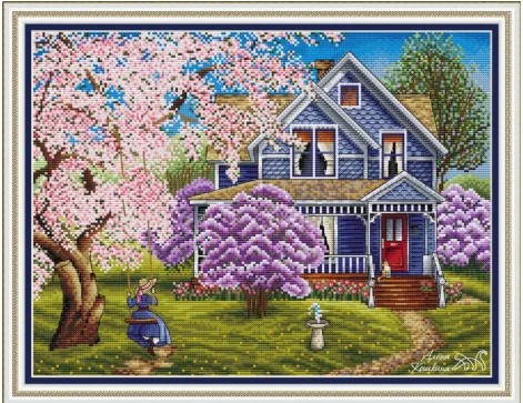 

DIY Needle Work Girl swinging 46-37 Cross Stitch Set Counted Cross Stitch Kit 28ct 14ct 32ct Metallic aida