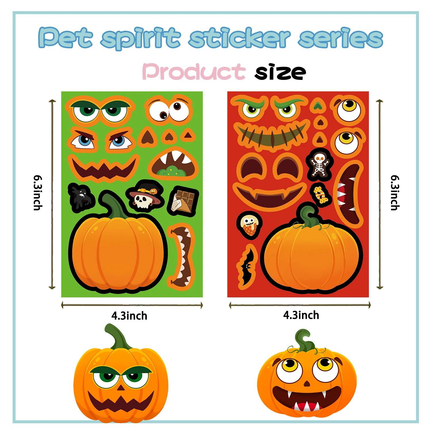 8/16/24pcs Thanksgiving Halloween Stickers For Kids Funny Make a Face Jigsaw Children Boy Puzzle Sticker DIY Games Party Favor