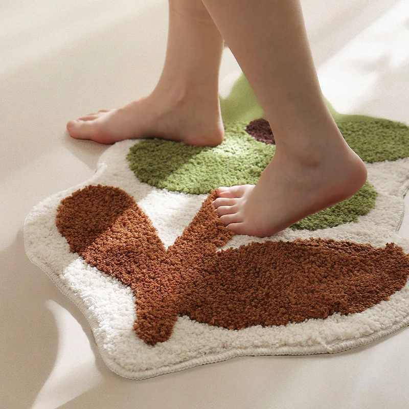

Flatoom Mat Absorbent Hygienic Kitchen Entrance Doormat Easy to Clean hine Weaved Polyester Floor Carpet