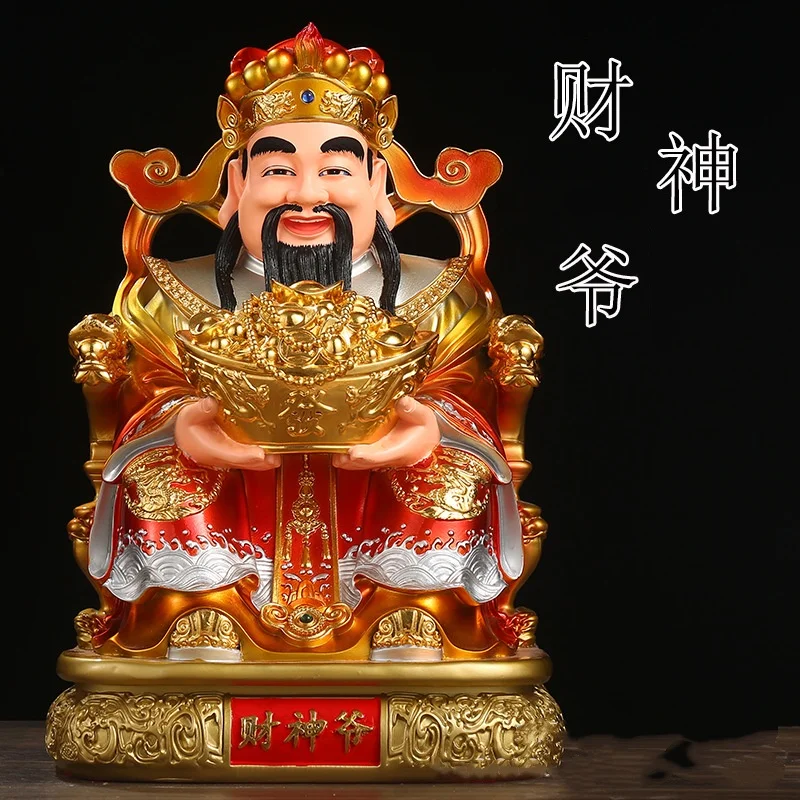 Exquisite Wen Cai Shen Statue Resin Feng Shui Wealth Prosperity Lucky God of Wealth Office Home Decor handicraft
