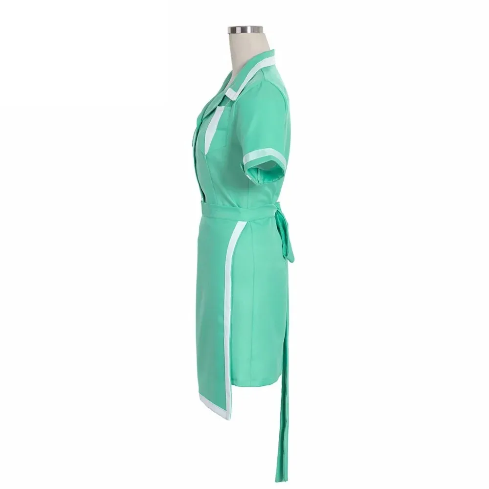 Disfraz de cosplay de camarera de comedor retro – Vestido de uniforme de cafetería vintage hecho a medida para mujer, traje de juego de rol para fiesta de Halloween