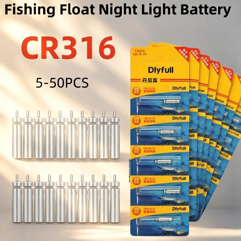 

5-50PCS CR316 Luminous Battery for Night Fishing Float Electronic Bobber Fishing Accessories CR316 Button Cell