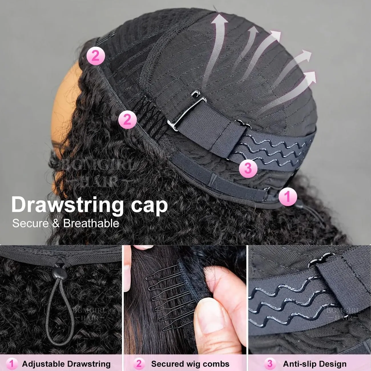 Half Wig Human Hair 22 Inch Kinky Curly Wig No Glue Clip In Half Wig For Women Nature Black Brazilian