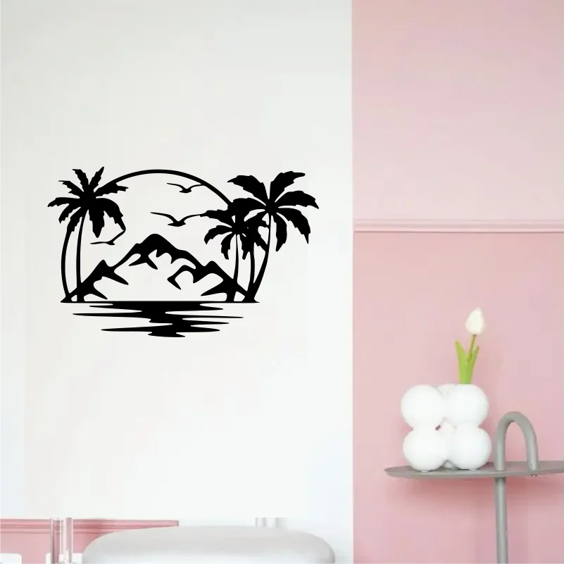 

Tropical Palm Tree Wall sticker Decorative Art for Use Garden and Home Door window glass Decor # 235