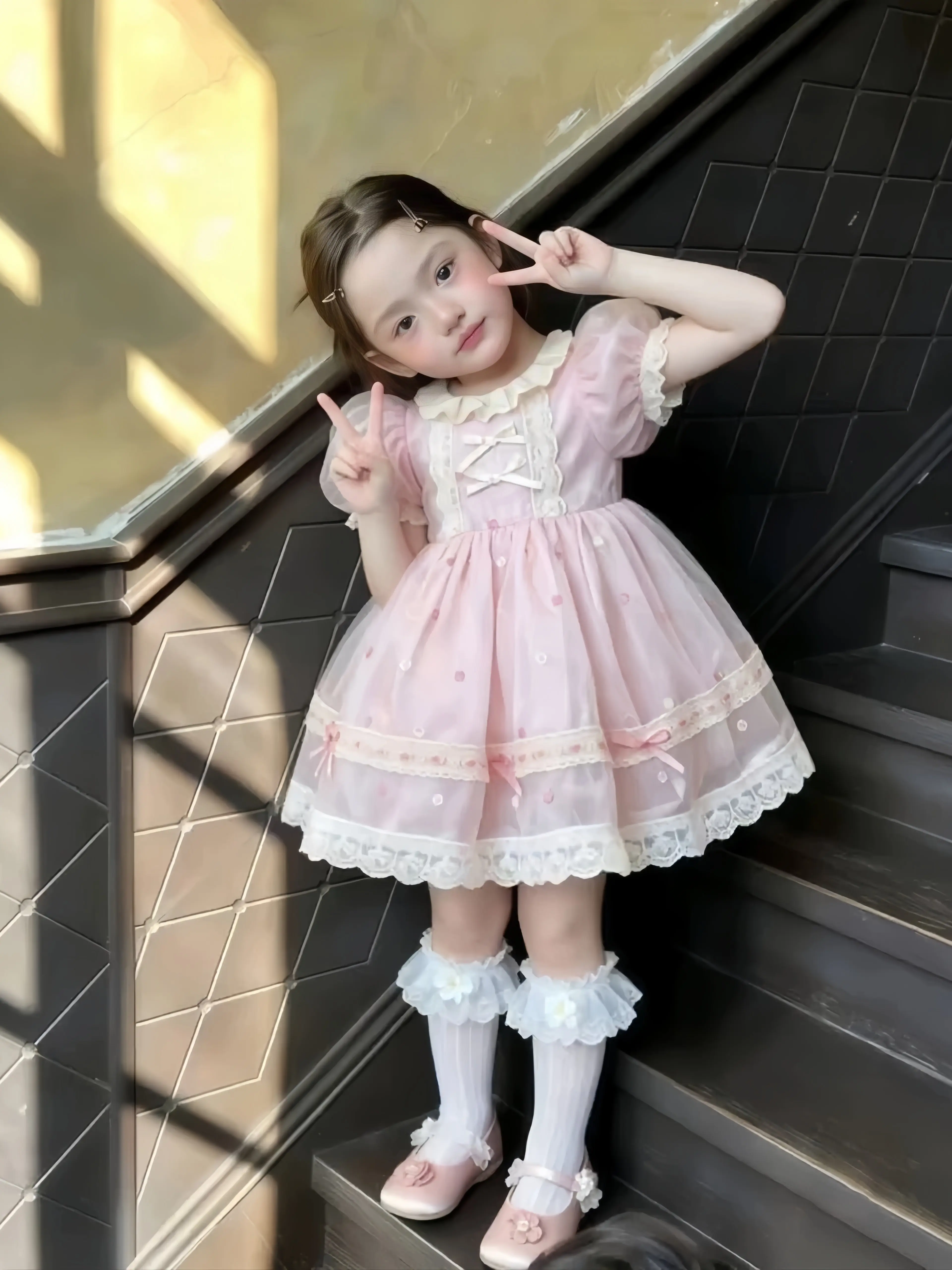 abito-da-ragazza-stile-principessa-gonna-rosa-soffice-estiva-versione-coreana-a-maniche-corte-tessuto-morbido-abbigliamento-per-bambini-da-indossare-tutti-i-giorni
