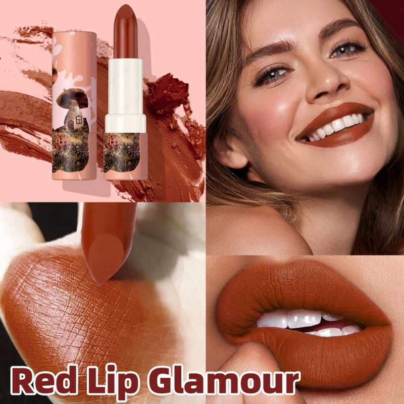 6 Colors Velvet Lipsticks Silky Matte Professional Lip Makeup Stain Tube Non-Stick Cup Maquiagem Long Lasting Smooth Waterproof