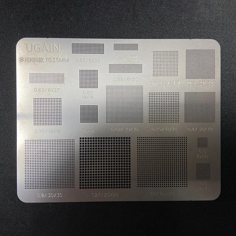 แม่แบบรีบอล BGA แบบ 3in1 รูสี่เหลี่ยม สำหรับงานรีบอลโดยตรงด้วยความร้อน ใช้กับโทรศัพท์มือถือ แล็ปท็อป CPU IC CSP ชิป