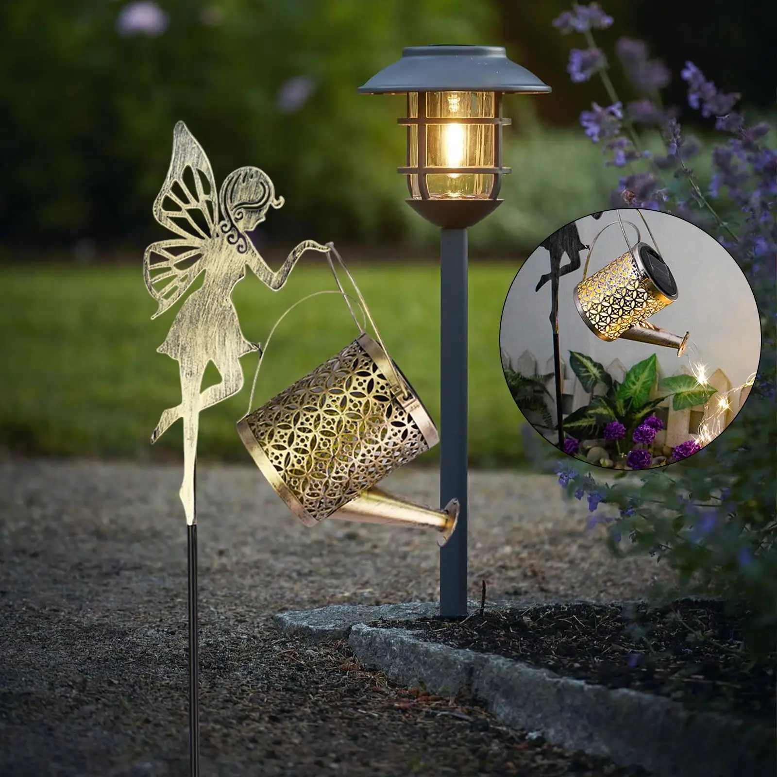 

Solar Watering Can Light Outdoor Garden Fairy Decor Solar Water Kettle Lights