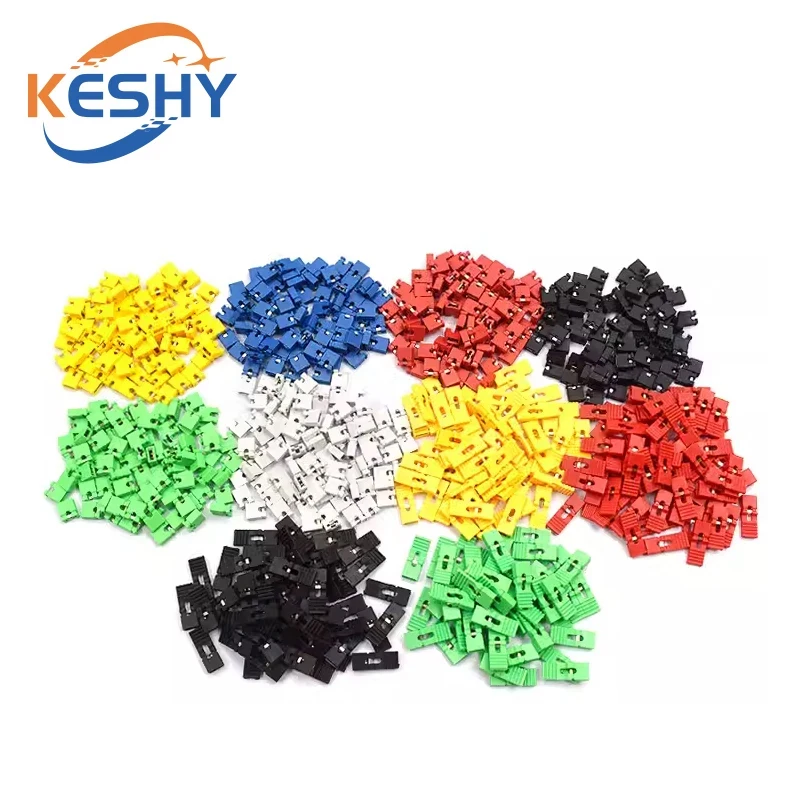 100PCS Jumper Cap 2.54mm Pitch Pin Header Connector Long Type Jumper Plug Cover 5 Colors DIY Repair Parts diygba